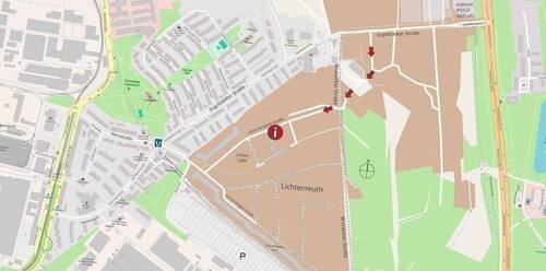 Zufahrt Infopoint - Etagenwohnung mit 88,00 m&sup2; in Nürnberg zum Kaufen