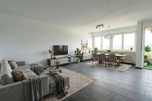 Wohnzimmer - Stilvoll modernisierte Eigentumswohnung mit Balkon und Garage