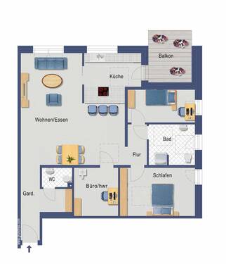 Obergeschoss-Wohnung - 