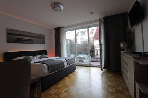 Sicht auf die Terrasse - 1 Zimmer Terrassenwohnung in Mainz