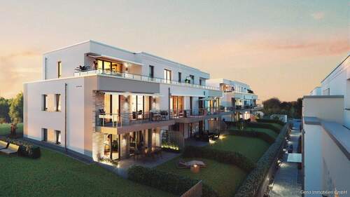 Haus1&2 Gartenansicht Abend - 