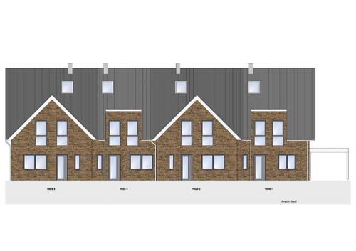Ansicht Nord Haus 1-4 - Stadthaus in zentraler Lage von Meppen Schlüsselfertiger Neubau direkt vom Bauträger
