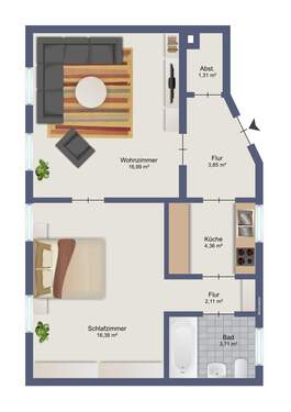 Bild 3 - 2 Zimmer Etagenwohnung in Trier