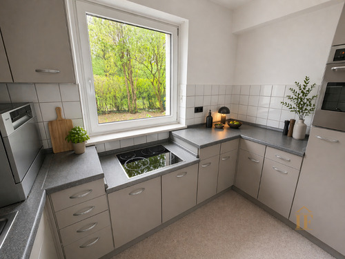 Küche visualisiert - 2 Zimmer Etagenwohnung in München