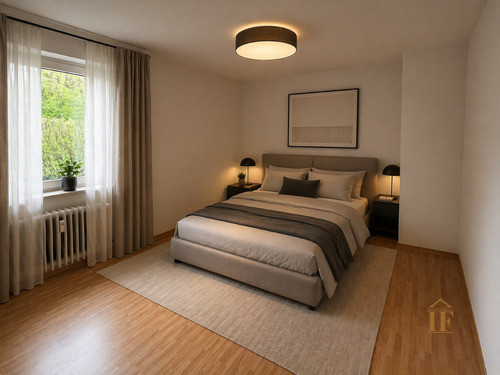 Schlafzimmer visualisiert - Etagenwohnung mit 59,00 m&sup2; in München zum Kaufen