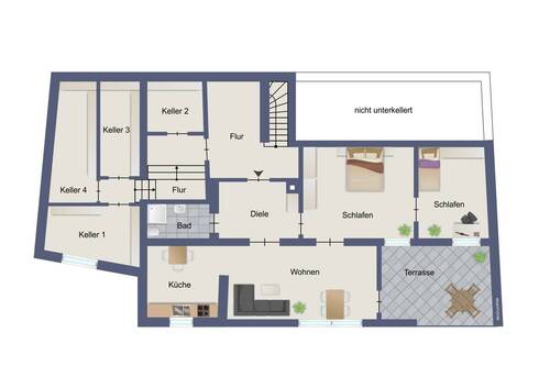 Untergeschoss - Mehrfamilienhaus, Wohnhaus mit 436,20 m² in Baden-Baden zum Kaufen
