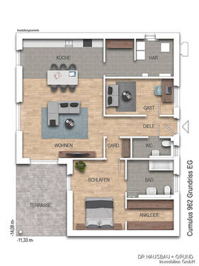 CU962_Prospekt EG - Bungalow mit 126,00 m&sup2; in Taarstedt zum Kaufen