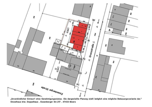 Lageplan - Grundstück in Moers