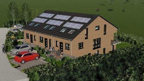 Ostgiebel; grossflächig Photovoltaik auf dem Dach - 