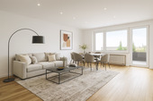 Wohnzimmer - Beispiel Foto fertig renoviert - Traumhafte 3-Zimmer-Wohnung mit zentraler und dennoch ruhiger Lage sowie einem geräumigen Balkon!