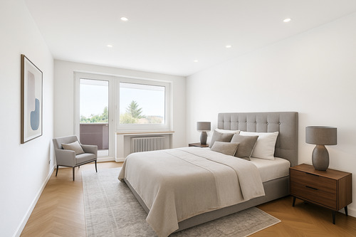 Schlafzimmer - Beispiel Foto fertig renoviert - 3 Zimmer Etagenwohnung zum Kaufen in Köln