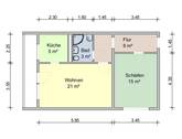 Grundriss - Etagenwohnung mit 55,00 m&sup2; in Zwickau zur Miete