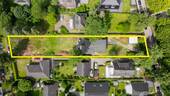 Luftbild Gesamtgrundstück mit Markierung - Baugrundstück ohne Baubindung für ein Einzelhaus in zweiter Reihe in ruhiger Wohnlage von Rahlstedt