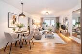 Wohn-/Esszimmer - virtuelles Staging - Beste Lage, beste Aussichten: Vermietete 2- bzw. 2,5-Zimmer-Wohnung im Lehel