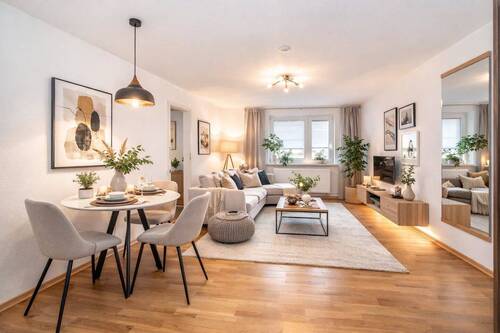 Wohn-/Esszimmer - virtuelles Staging - Beste Lage, beste Aussichten: Vermietete 2- bzw. 2,5-Zimmer-Wohnung im Lehel