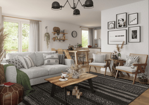 Bungalow-100-Wohnzimmer - Bungalow mit 102,00 m&sup2; in Schlangen zum Kaufen