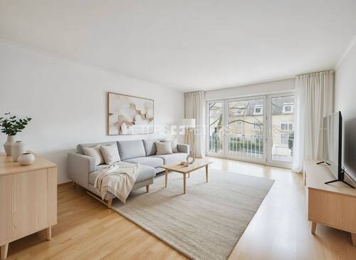 Wohnzimmer möbliert (KI generiert) - 3 Zimmer Etagenwohnung zum Kaufen in Hamburg