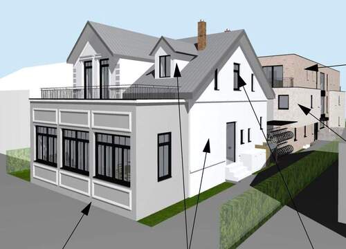 Visualisierung der sanierten Bestandsvilla - Grundstück zum Kaufen in Ahrensburg