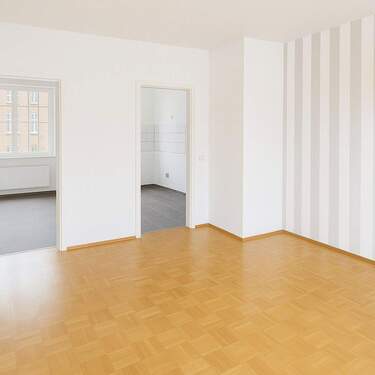 Blick in Küche und SZ - 3 Zimmer Etagenwohnung zur Miete in Sendenhorst