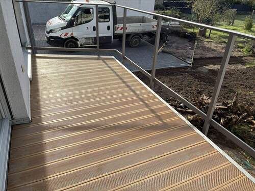 Balkonterrasse mit Zugang zum Garten - 3 Zimmer Etagenwohnung in Lorsch