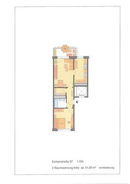 Eichenstr. 51 3.OG links - 2 RWE - möbliert - 