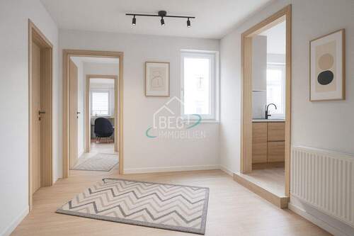 virtuell bearbeiteter Flur - 4 Zimmer Etagenwohnung in Esslingen am Neckar