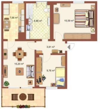 Bild 3 - 3 Zimmer Etagenwohnung in Halle