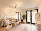 Wohnzimmer - (KI generiert) - Wohnen in Kerkows Braugärten mit Loggia