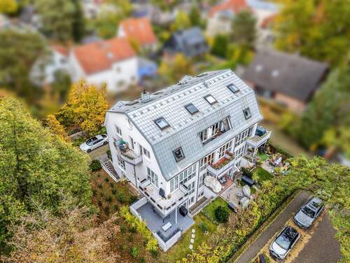 Hausansicht oben - Vermietete 3-Zimmer-Maisonettewohnung mit Süd-Terrasse in Berlin-Heiligensee