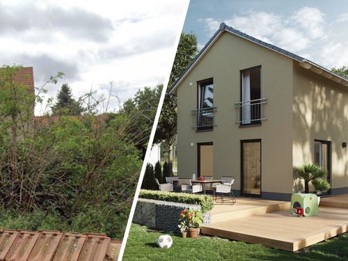 Aura 125 - Vorschau Grundstück - Das flexible Haus für schmale Grundstücke in Möbisburg