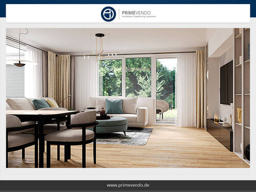 Beispielbild des Grundriss (3D Visualisierung) - Idyllisches Wohnen am Ortsrand: Großzügige 5-Zimmerwohnung mit Terrasse und Garten