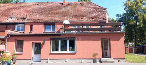 Gartenansicht vom Haus - 7 Zimmer Doppelhaushälfte in Breese