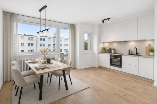 Küche und Esszimmer.png - Modern renovierte 3-Zimmer-Wohnung mit Balkon