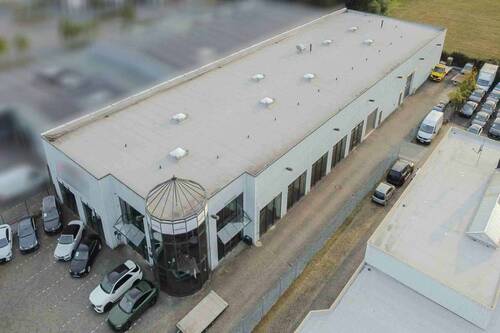 Luftansicht Dach - Großzügige Gewerbehalle (1.500 m²) mit flexiblen Nutzungsmöglichkeiten