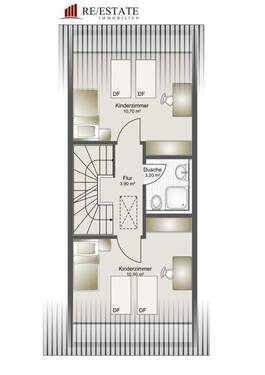 Zwei Schlafräume im Dachgeschoss - 