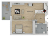 Grundriss - 2 Zimmer Etagenwohnung in Sömmerda