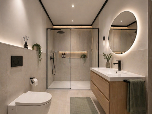 Badezimmer KI generiert - Etagenwohnung mit 88,80 m&sup2; in Hamburg zum Kaufen