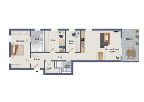 1_OG_links - 4 Zimmer Etagenwohnung in Gevelsberg