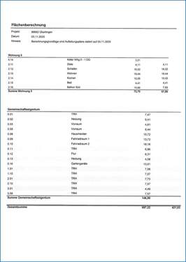 Flächenberechnung Whg.05 OG vom 03.11.2026 - 