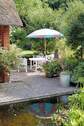 Außenansicht 3 - Terrasse 2 mit Teich - 