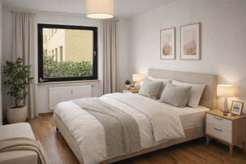 Schlafzimmer - virtually staged - Etagenwohnung mit 85,00 m&sup2; in Biberach an der Riß zum Kaufen