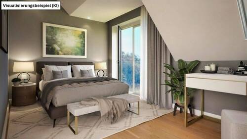 Beispielhafte Innenraumgestaltung Schlafzimmer - 