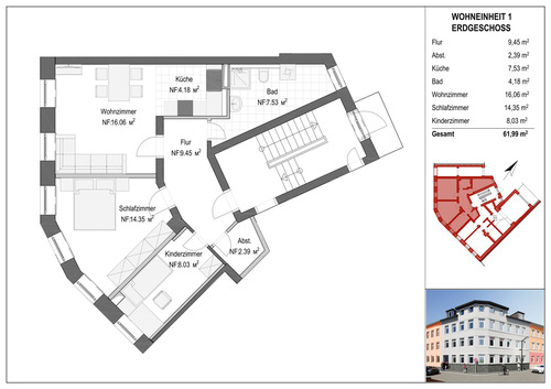 EG WE 1 - Mehrfamilienhaus, Wohnhaus zum Kaufen in Gera