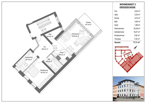 EG WE 2 - Mehrfamilienhaus, Wohnhaus in Gera