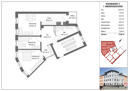 1. OG WE 3 - Mehrfamilienhaus, Wohnhaus in Gera zum Kaufen