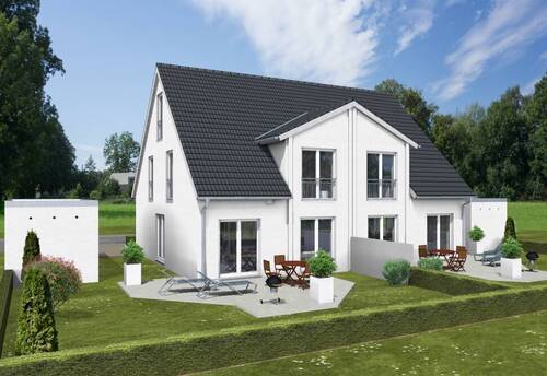 Terrasse Giebel West - Doppelhaushälfte mit 118,00 m² in Pilsach zum Kaufen