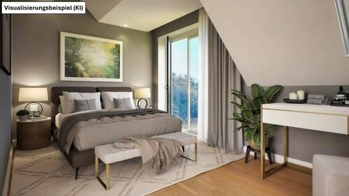 Beispielhafte Innenraumgestaltung Schlafzimmer - 