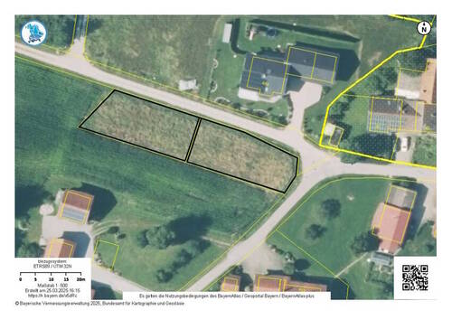 Baugrundstück mit Genehmigung für die Bebauung mit 2 Bungalows (zwei Flurnummern) - Grundstück in Haarbach zum Kaufen