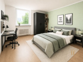 Schlafzimmer visualisiert - 3 Zimmer Etagenwohnung in München