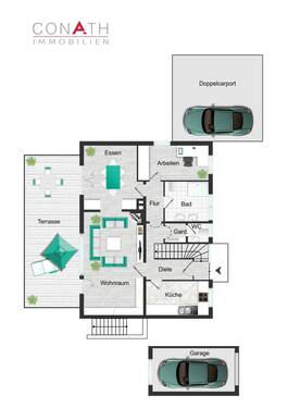 Conath-Immobilien_Harsefeld_Buxtehude_Fredenbeck - Erdgeschoss - Möblierung nicht originalgetreu - 